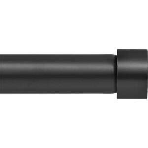 72-144 Inch Drapery Window Curtain Rod, End Cap Style Design, 1-1/8" Dia., Black